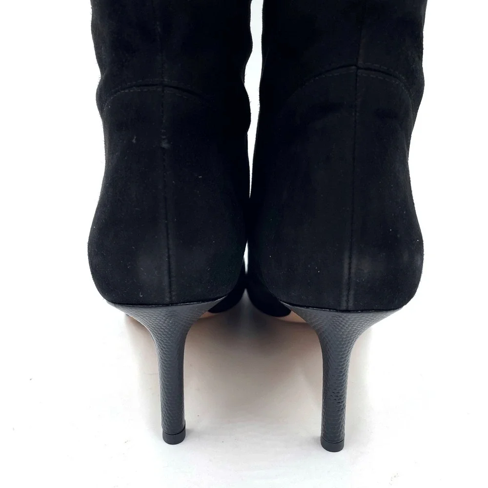 Veronica Beard‎ Lexington Boots Black Suede Pointed Toe Knee High Heels Sz 6